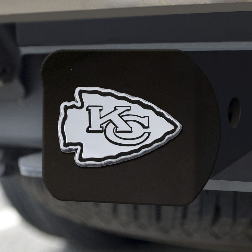 Auto Hitch Covers Kansas City Chiefs Hitch Cover Chrome Emblem on Black - Special Order 842281115482