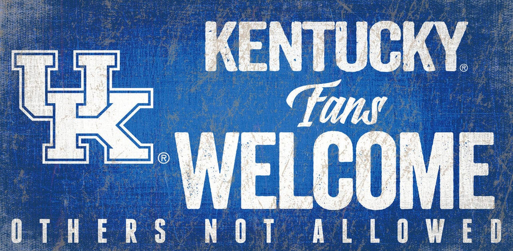 Sign 12x6 Fans Welcome Kentucky Wildcats Sign Wood 12x6 Fans Welcome Design - Special Order 878460145490