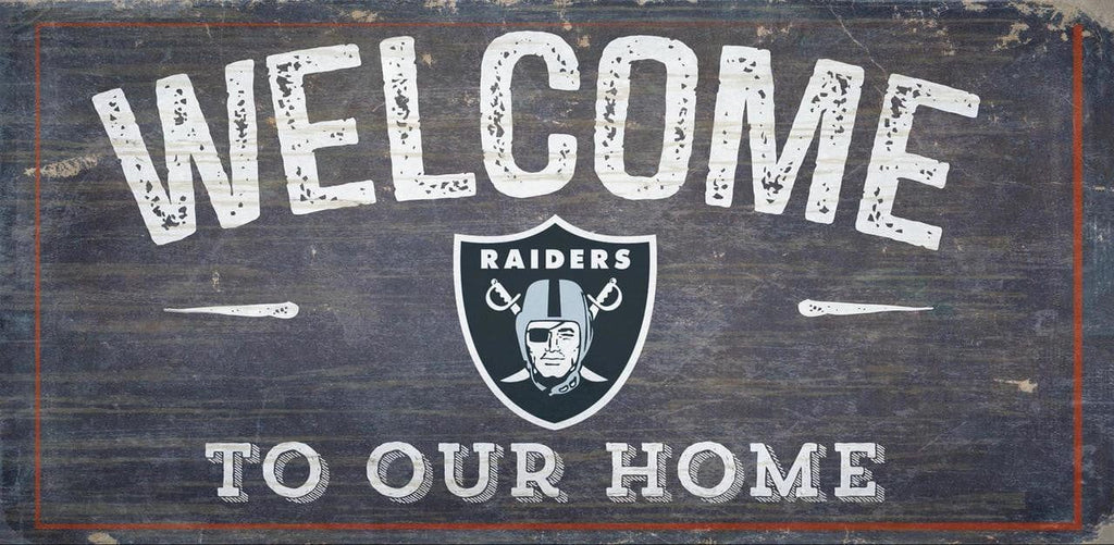 Las Vegas Raiders Las Vegas Raiders Sign Wood 6x12 Welcome To Our Home Design - Special Order 878460049125
