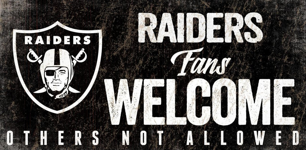 Las Vegas Raiders Las Vegas Raiders Wood Sign Fans Welcome 12x6 878460152733