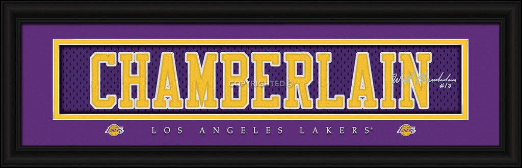 Print 8x24 Signature Style Los Angeles Lakers Wilt Chamberlain Print - Signature 8"x24" 848655041678