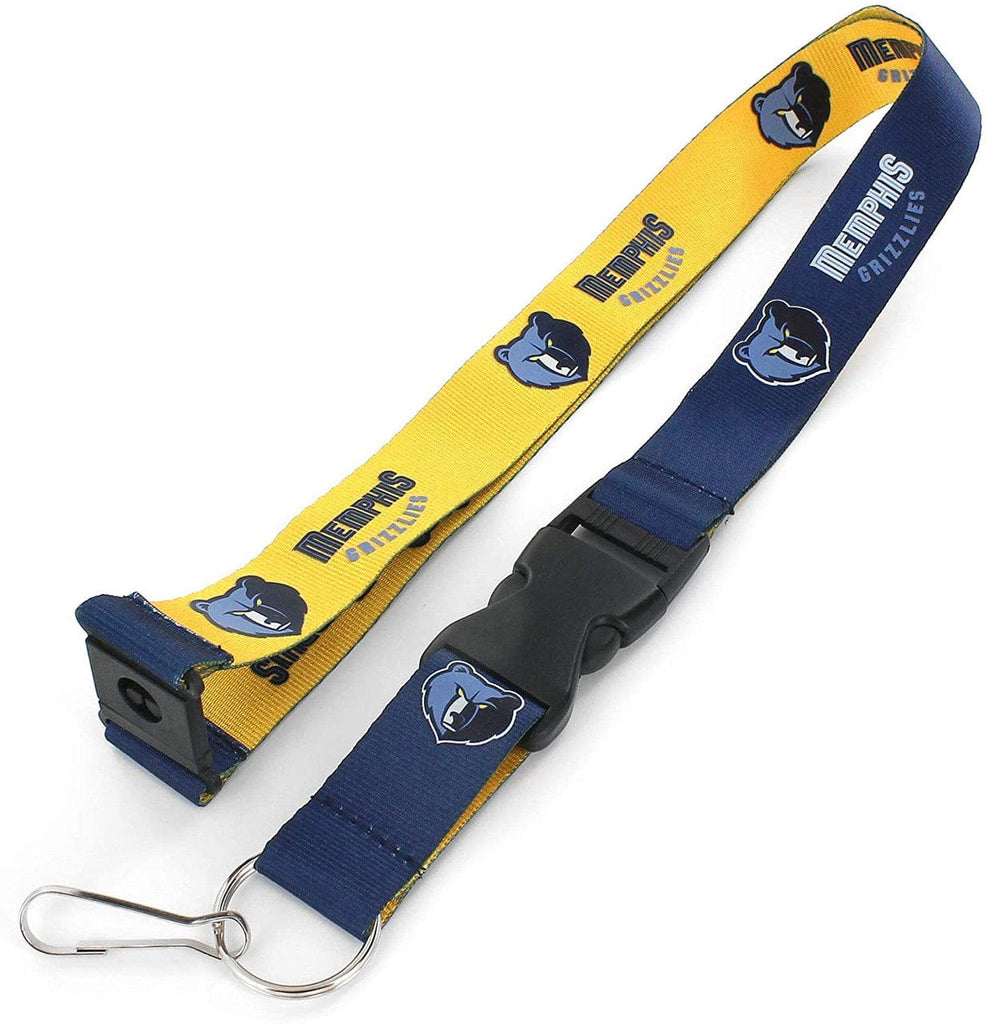 Memphis Grizzlies Memphis Grizzlies Lanyard Reversible Blue and Yellow Special Order 763264812900