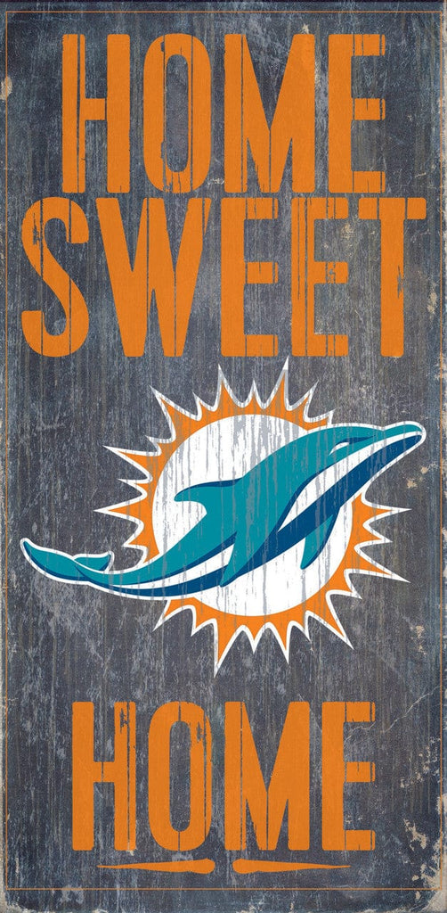 Sign 6x12 Home Sweet Home Miami Dolphins Wood Sign - Home Sweet Home 6"x12" 878460048456