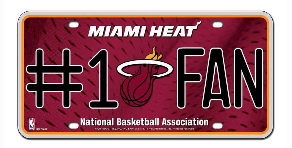 License Plate #1 Fan Miami Heat License Plate #1 Fan 094746302689