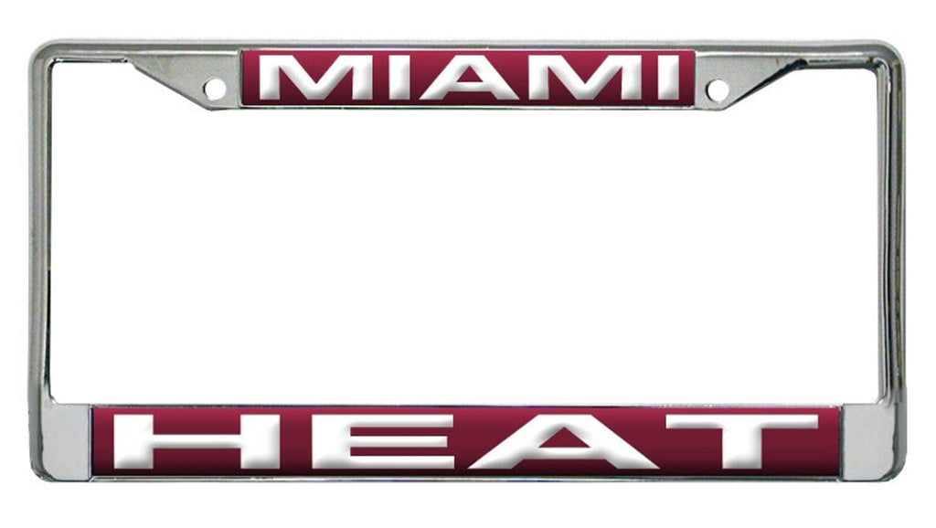 License Frame Chrome Miami Heat License Plate Frame Laser Cut Chrome 094746403416