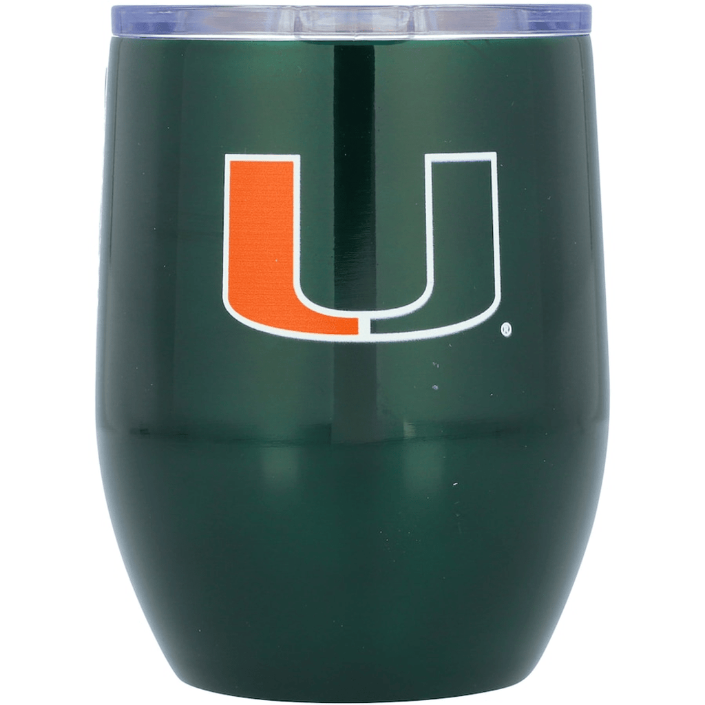 Drinkware Miami Hurricanes Travel Tumbler 16oz Stainless Steel Curved 806293666585
