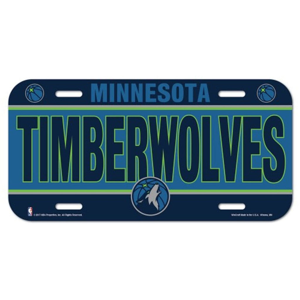 License Plate Plastic Minnesota Timberwolves License Plate 032085842756