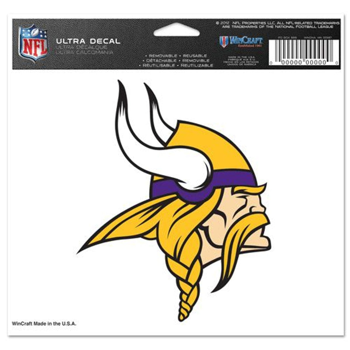 WinCraft Minnesota Vikings Decal 5x6 Ultra Color