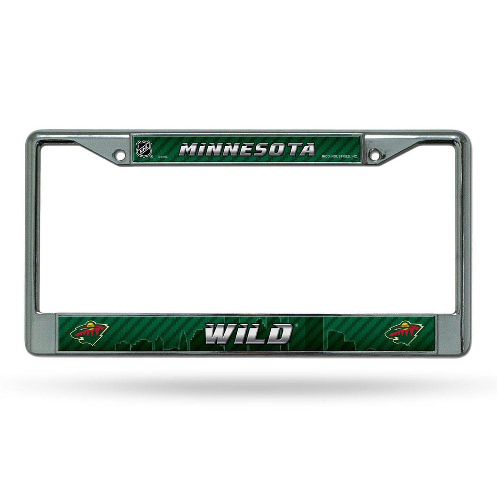 License Frame Chrome Minnesota Wild License Plate Frame Chrome Printed Insert 611407026700