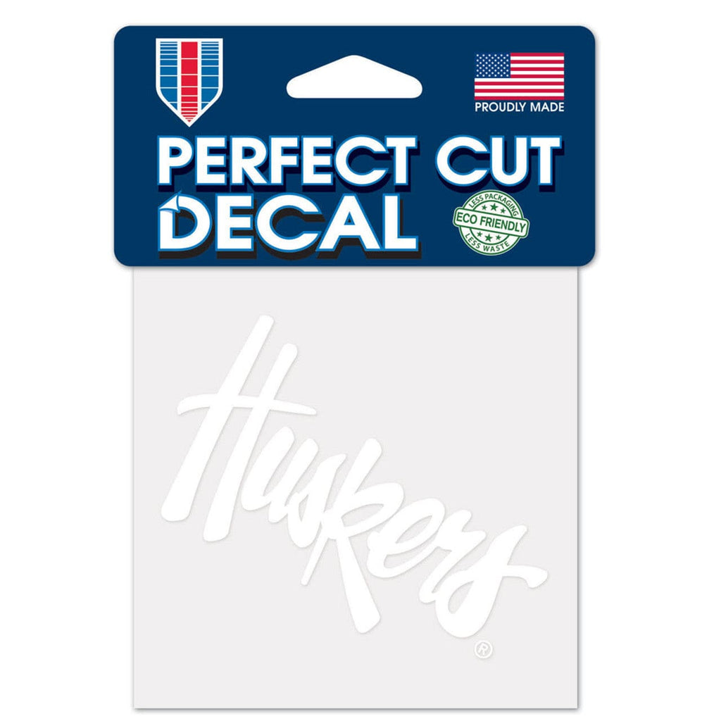 Decal 4x4 Perfect Cut White Nebraska Cornhuskers Decal 4x4 Perfect Cut White 032085057167