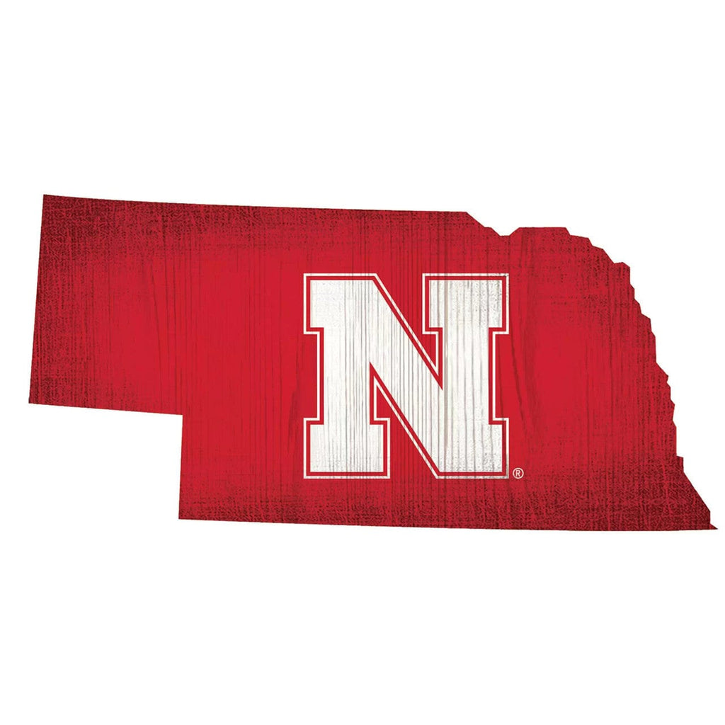 Sign 12 State Shape Nebraska Cornhuskers Sign Wood 12 Inch Team Color State Shape Design 878460148903
