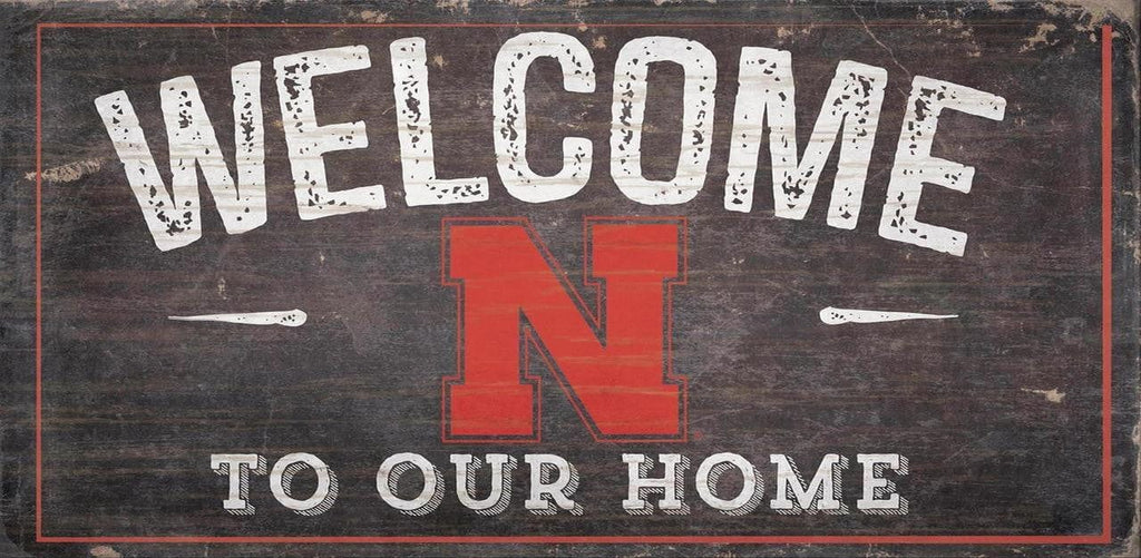 Sign 6x12 Welcome To Our Home Nebraska Cornhuskers Sign Wood 6x12 Welcome To Our Home Design - Special Order 878460048753