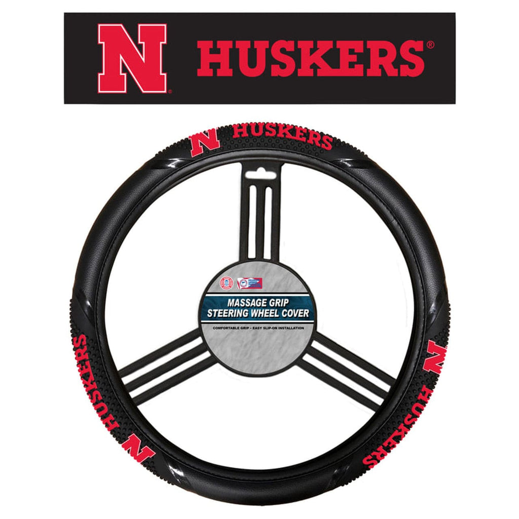 Nebraska Cornhuskers Nebraska Cornhuskers Steering Wheel Cover Massage Grip Style CO 023245466936