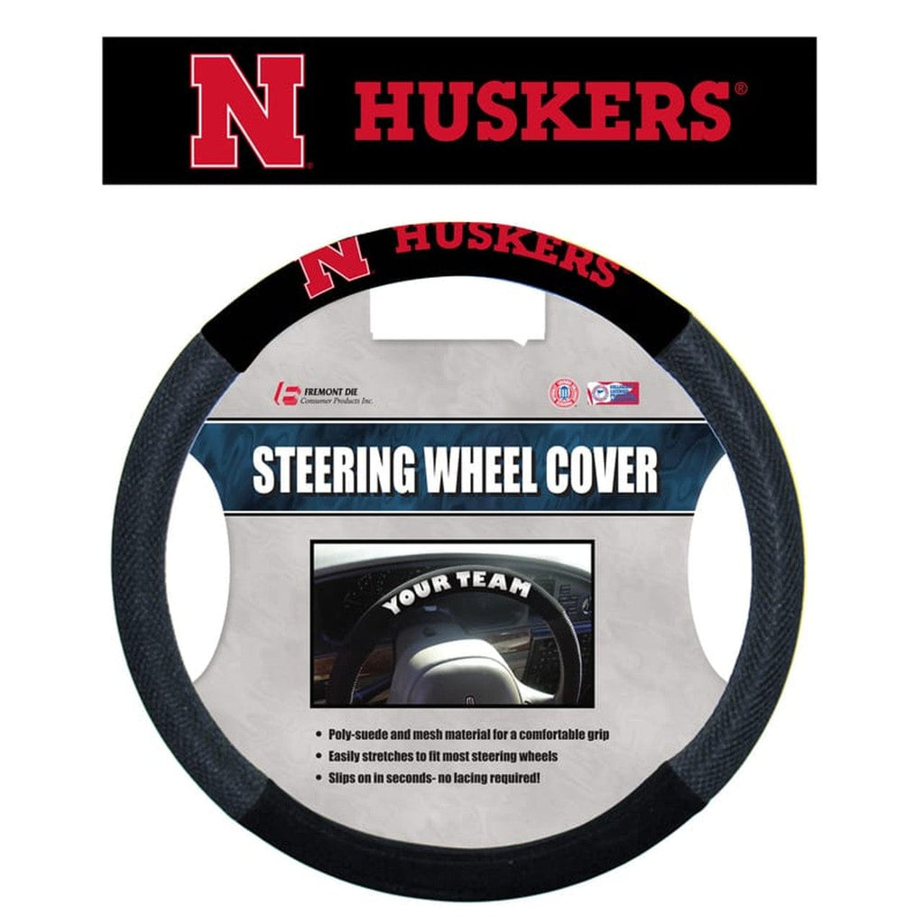Nebraska Cornhuskers Nebraska Cornhuskers Steering Wheel Cover Mesh Style N Logo Design CO 023245485937