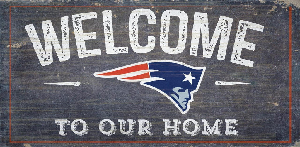 Sign 6x12 Welcome To Our Home New England Patriots Sign Wood 6x12 Welcome To Our Home Design - Special Order 878460049088