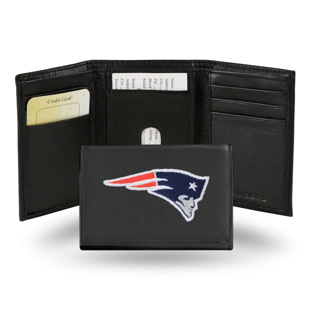 Wallet Leather Trifold New England Patriots Wallet Trifold Leather Embroidered 024994245179