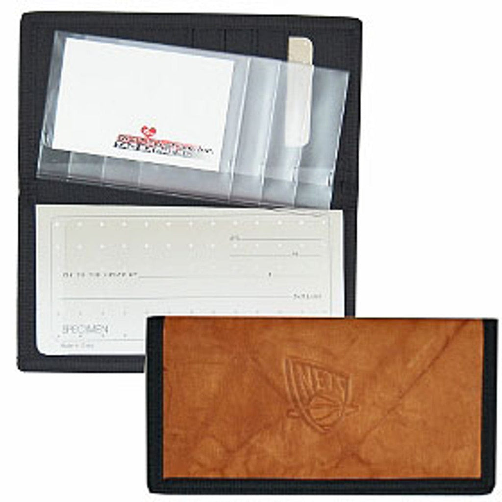 Brooklyn Nets New Jersey Nets Checkbook Cover Leather/Nylon Embossed CO 024994546191