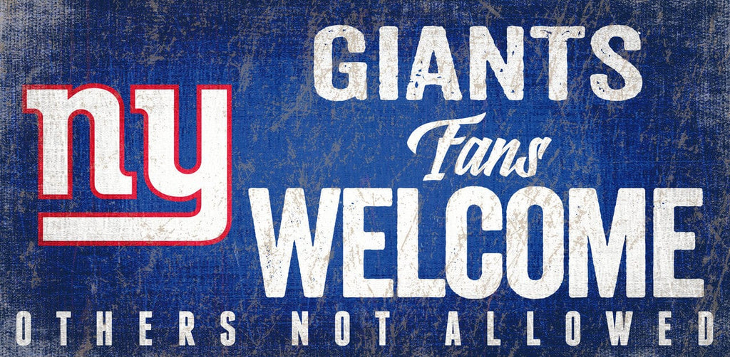 Sign 12x6 Fans Welcome New York Giants Wood Sign Fans Welcome 12x6 878460152719
