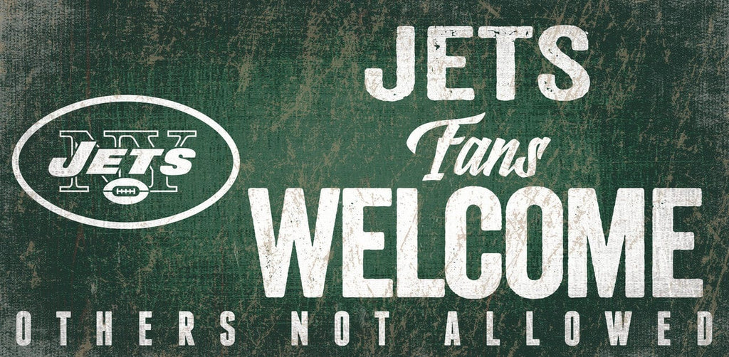 Sign 12x6 Fans Welcome New York Jets Wood Sign Fans Welcome 12x6 - Special Order 878460152726