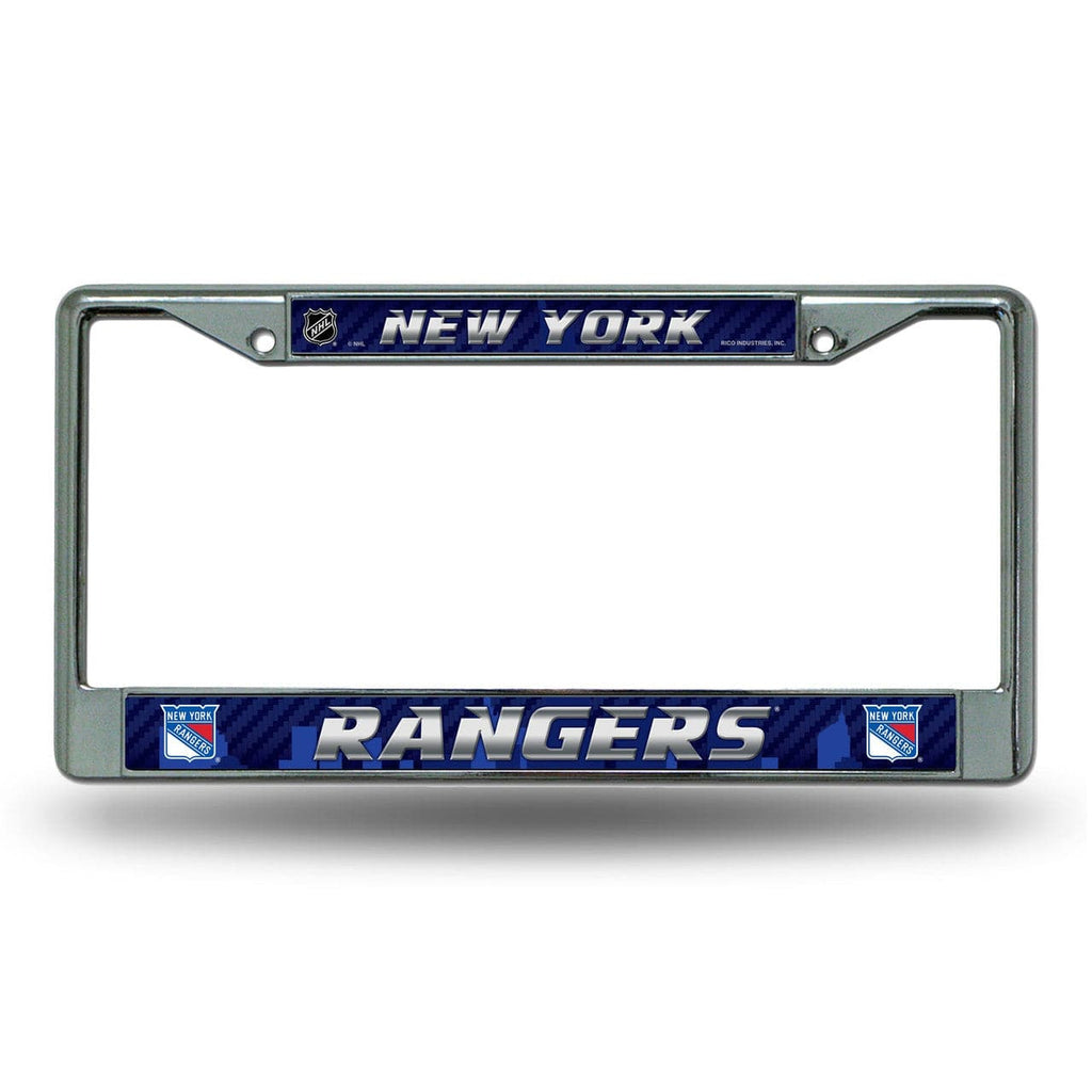 License Frame Chrome New York Rangers License Plate Frame Chrome Printed Insert 767345466457