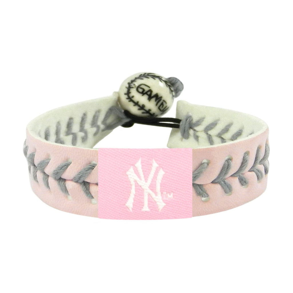 New York Yankees New York Yankees Bracelet Baseball Pink Silver Thread CO 844214046061