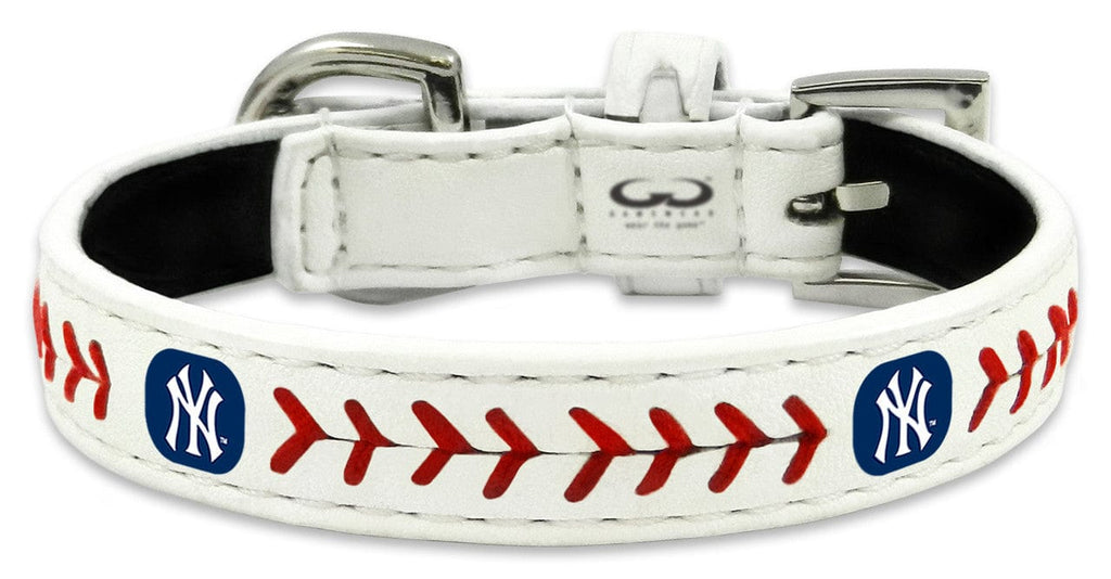 New York Yankees New York Yankees Pet Collar Classic Baseball Leather Size Toy CO 844214052413