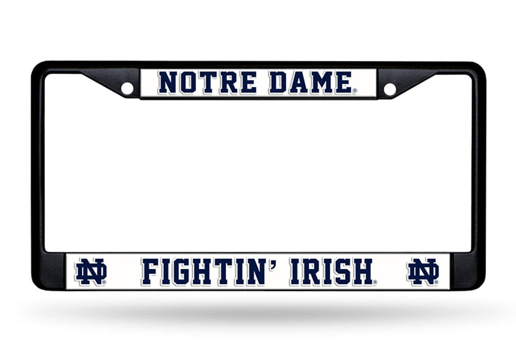 License Frame Chrome Notre Dame Fighting Irish License Plate Frame Chrome Black 767345284013