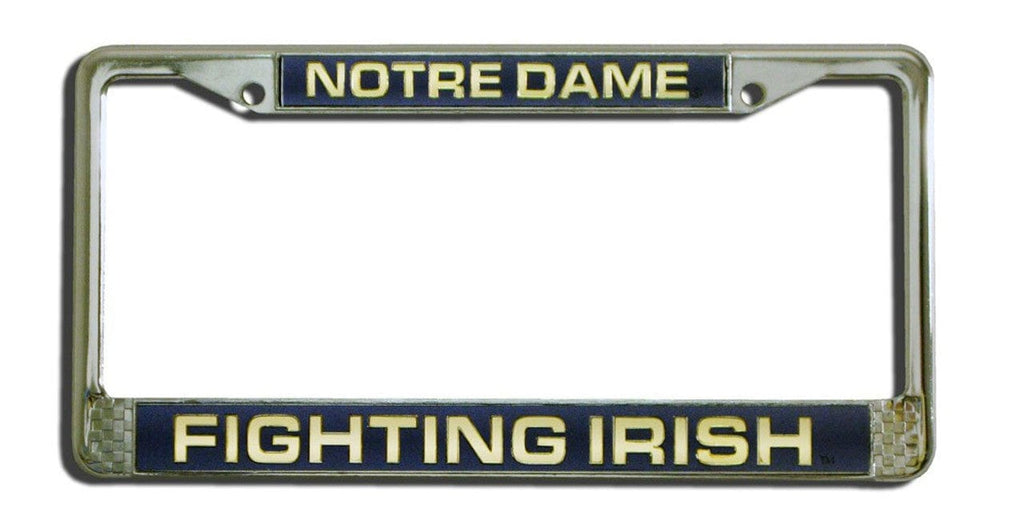 License Frame Chrome Notre Dame Fighting Irish License Plate Frame Laser Cut Chrome 094746404154