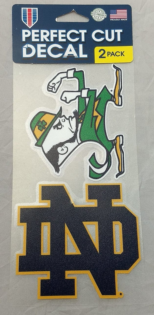 Decal 4x4 Perfect Cut Set of 2 Notre Dame Fighting Irish Set of 2 Die Cut Decals 032085410382