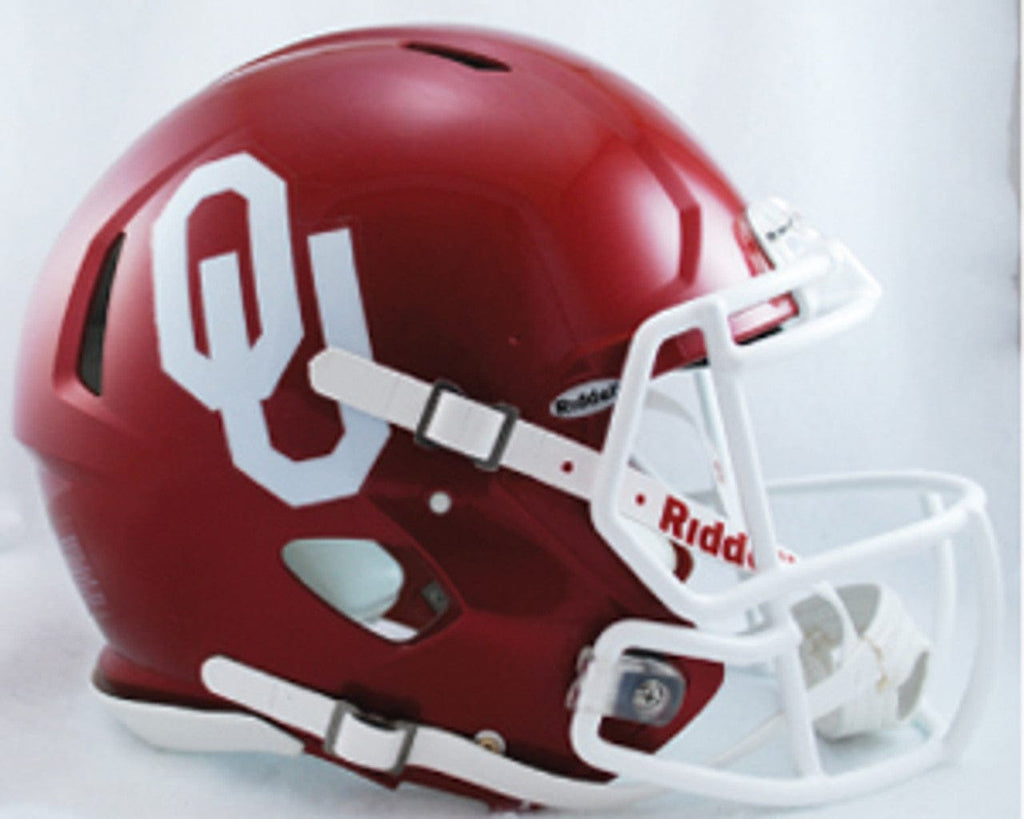 Helmets Full Size Authentic Oklahoma Sooners Helmet Riddell Authentic Full Size Speed Style 095855326399