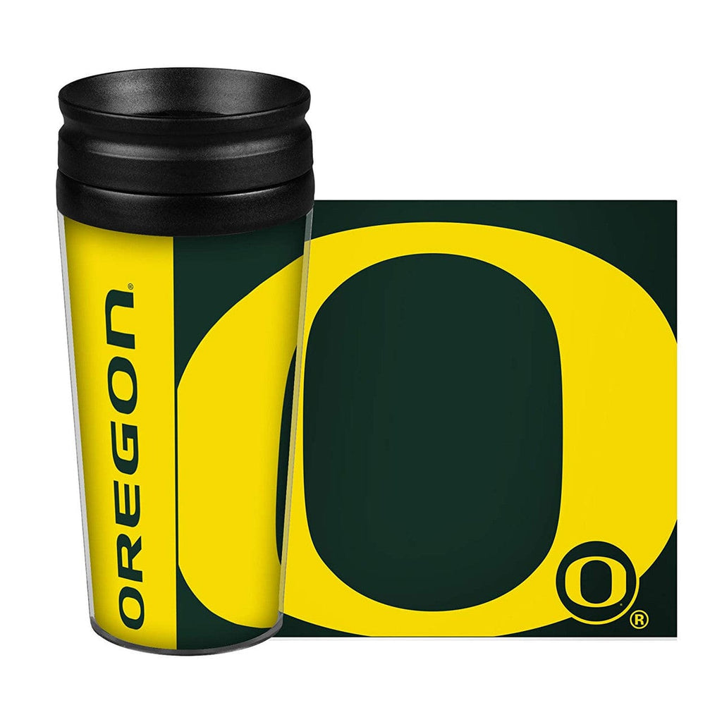 Drink Tumbler 14-16 Oregon Ducks Travel Mug 14oz Full Wrap Style Hype Design - Special Order 888860488776