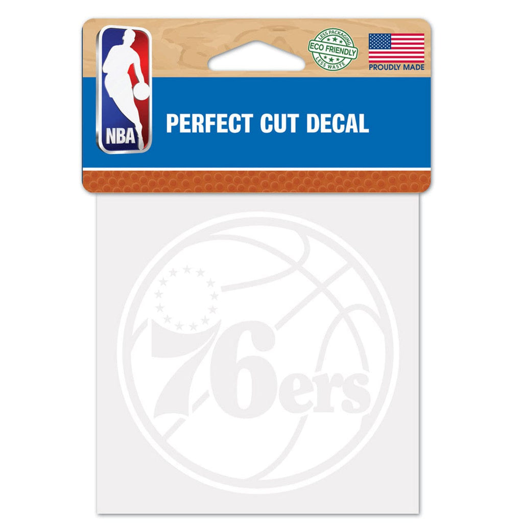 Decal 4x4 Perfect Cut White Philadelphia 76ers Decal 4x4 Perfect Cut White 032085556073