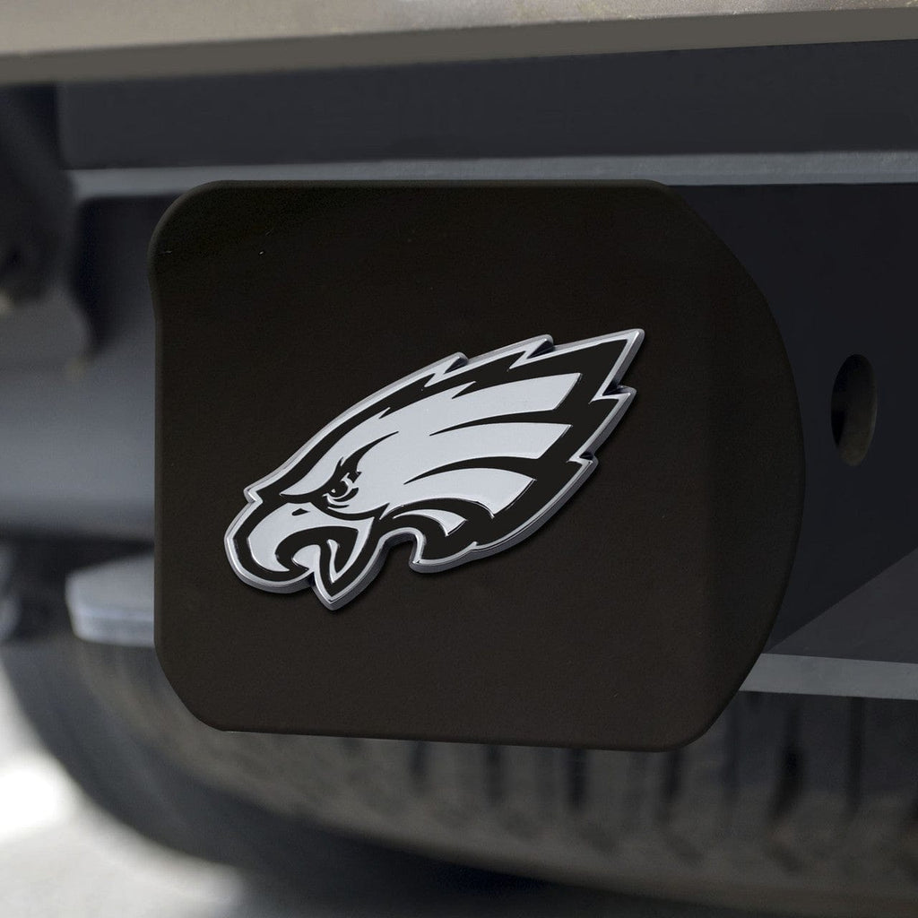 Auto Hitch Covers Philadelphia Eagles Hitch Cover Chrome Emblem on Black - Special Order 842281115734