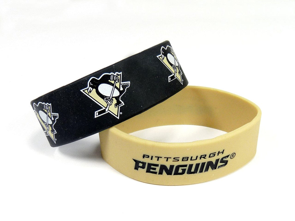 Jewelry Bracelets 2 Packs Pittsburgh Penguins Bracelets 2 Pack Wide - Special Order 763264631075