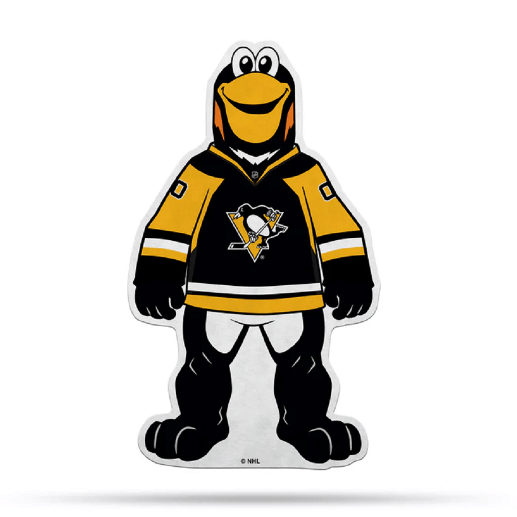Shape Cut Pennant Pittsburgh Penguins Pennant Shape Cut Mascot Design 611407453643