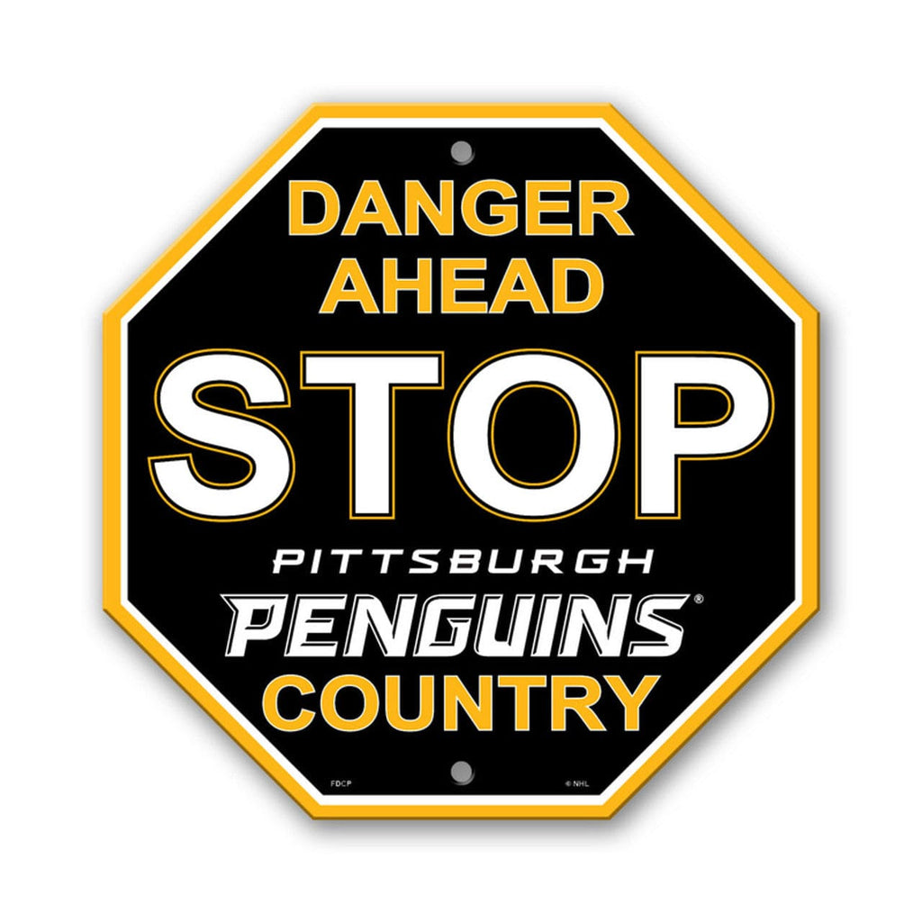 Pittsburgh Penguins Pittsburgh Penguins Sign 12x12 Plastic Stop Style CO 023245805506