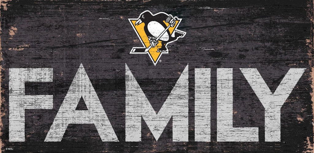 Sign 12x6 Family Design Pittsburgh Penguins Sign Wood 12x6 Family Design - Special Order 878460365416