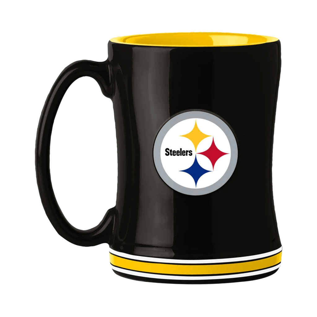 Drinkware Pittsburgh Steelers Coffee Mug 14oz Sculpted Relief Team Color 806293012542