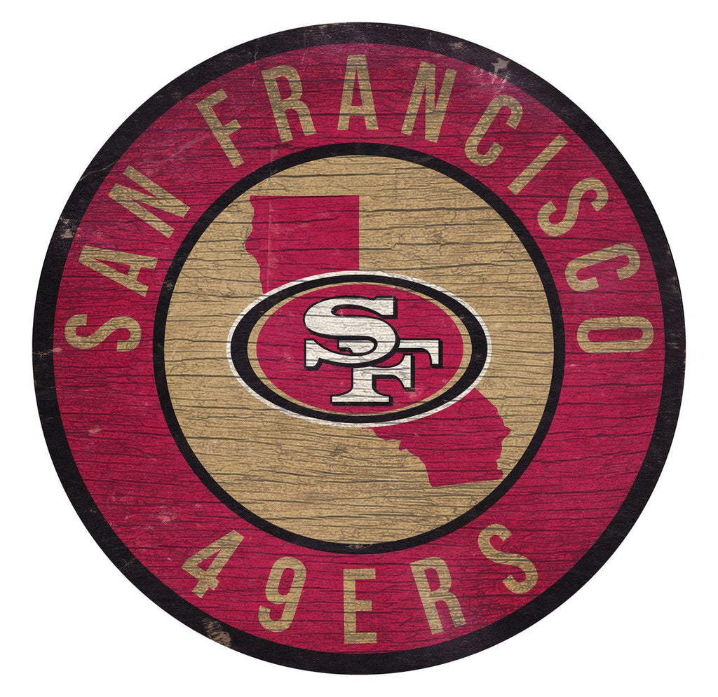 Sign 12 Round State Design San Francisco 49ers Sign Wood 12 Inch Round State Design 878460202315