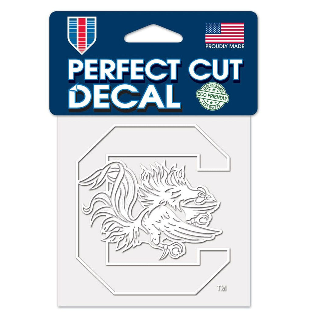 Decal 4x4 Perfect Cut White South Carolina Gamecocks Decal 4x4 Perfect Cut White 032085314109