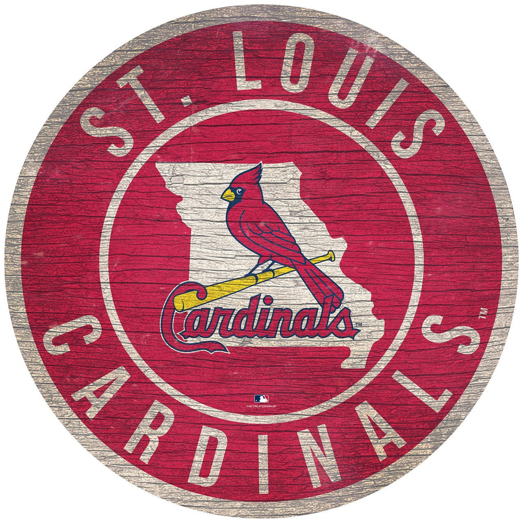 Sign 12 Round State Design St. Louis Cardinals Sign Wood 12 Inch Round State Design 878460205606