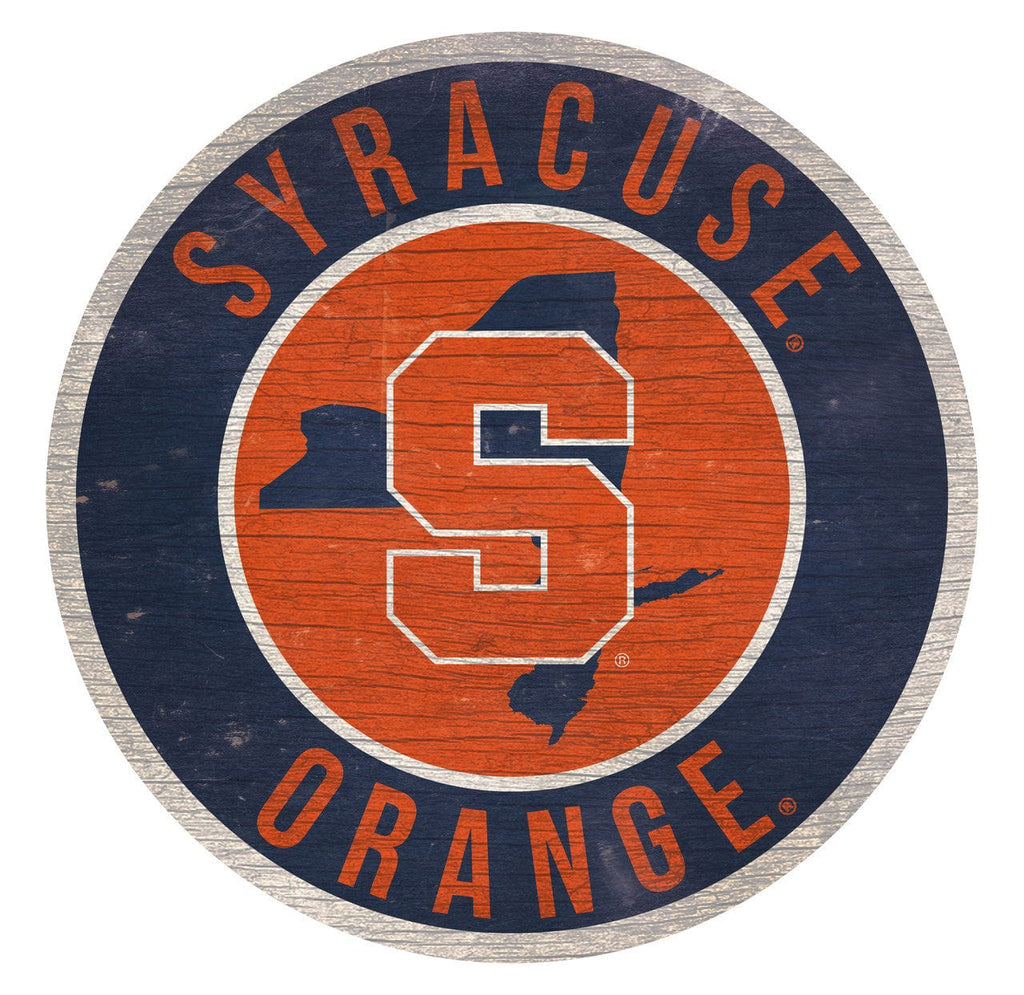 Sign 12 Round State Design Syracuse Orange Sign Wood 12 Inch Round State Design - Special Order 878460201875