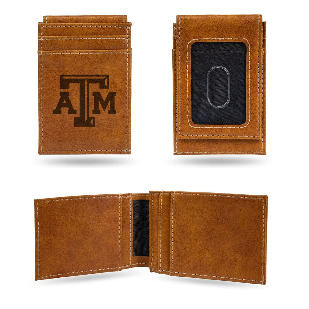 Front Pocket Wallet Texas A&M Aggies Wallet Front Pocket Laser Engraved 767345893291