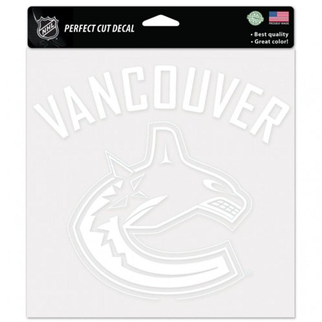 Decal 8x8 Perfect Cut White Vancouver Canucks Decal 8x8 Perfect Cut White 032085296191