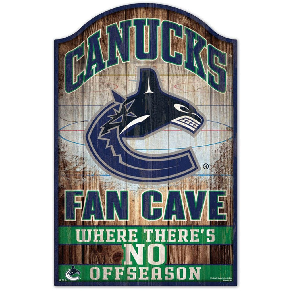 Sign 11x17 Fan Cave Vancouver Canucks Sign 11x17 Wood Fan Cave Design - Special Order 032085358165