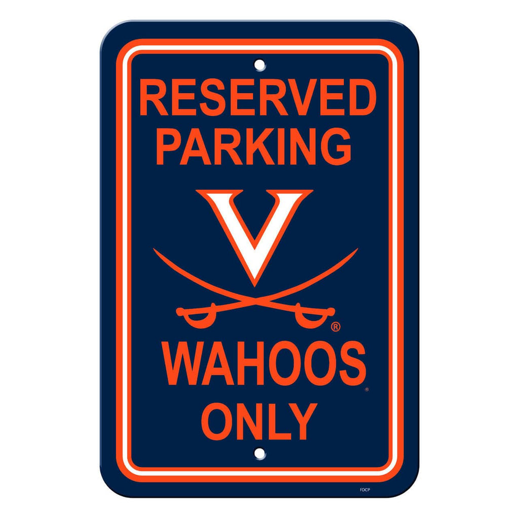 Virginia Cavaliers Virginia Cavaliers Sign 12x18 Plastic Reserved Parking Style CO 023245502696