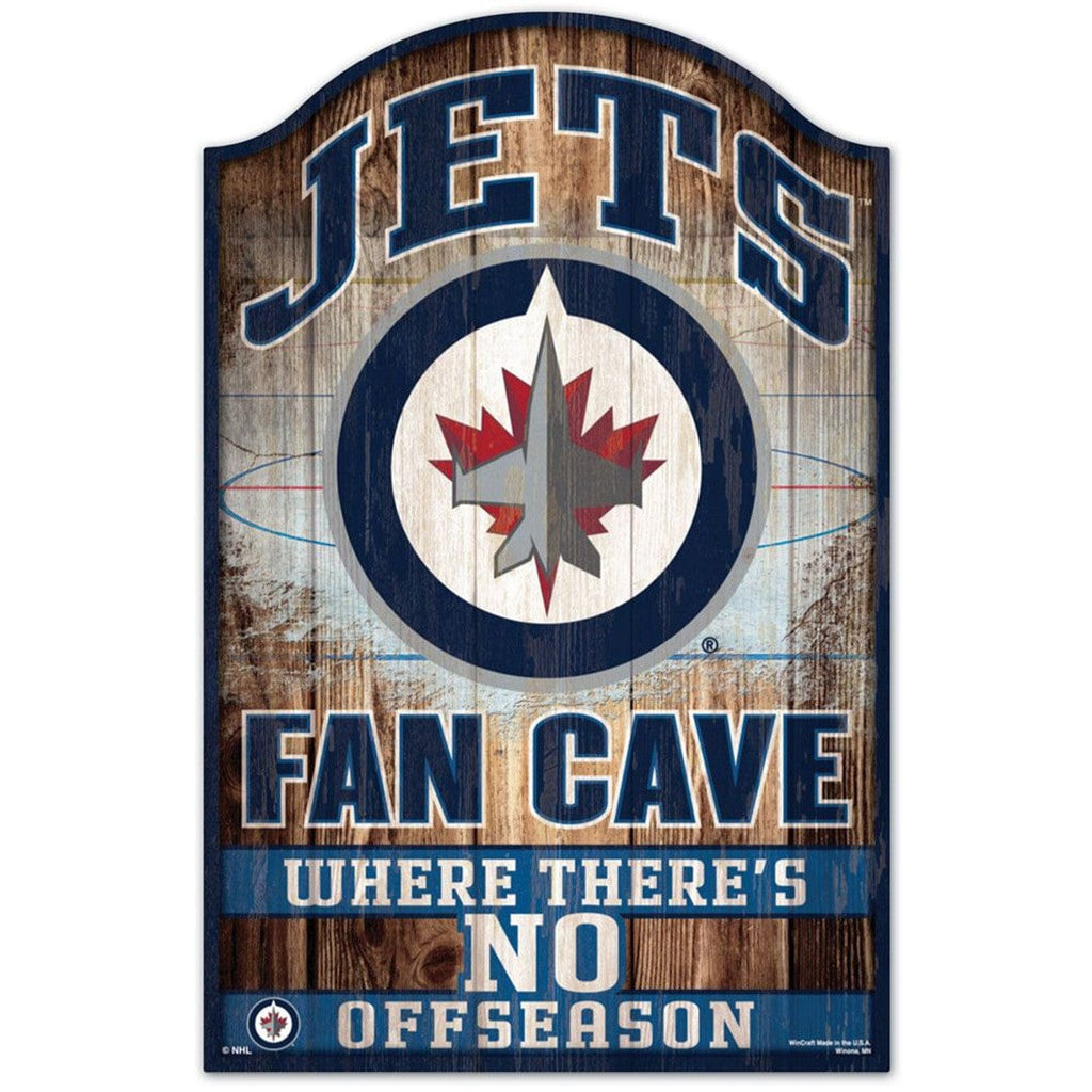 Sign 11x17 Fan Cave Winnipeg Jets Sign 11x17 Wood Fan Cave Design - Special Order 032085359155
