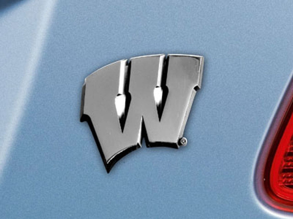 Auto Emblem Metal Wisconsin Badgers Auto Emblem Premium Metal Chrome 842989049355