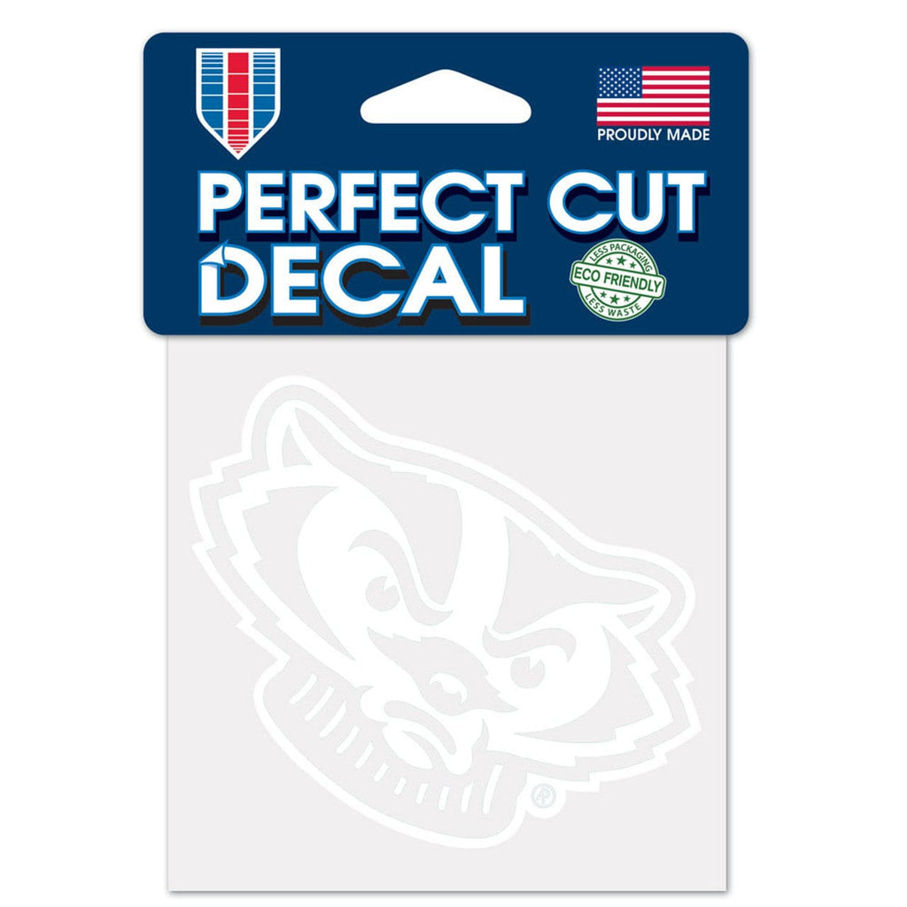 Decal 4x4 Perfect Cut White Wisconsin Badgers Decal 4x4 Perfect Cut White 032085062215
