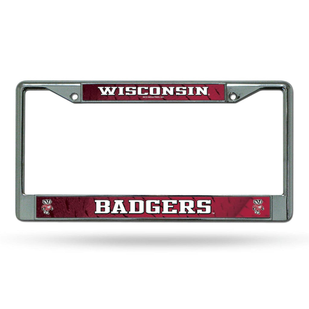 License Frame Chrome Wisconsin Badgers License Plate Frame Chrome Printed Insert 767345286086
